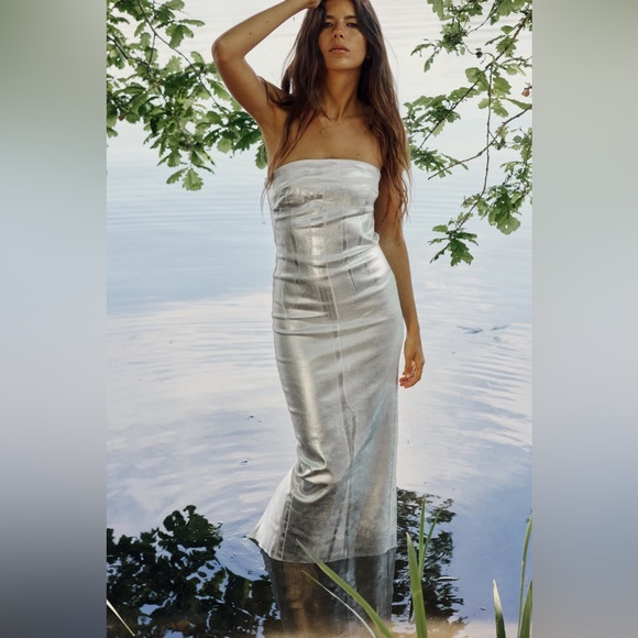 ZARA Bloggers Fav Metallic Dress - Picture 10 of 17